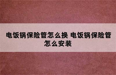 电饭锅保险管怎么换 电饭锅保险管怎么安装